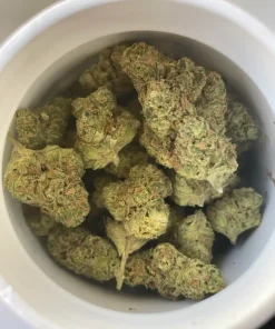 Cannatrek T25 topaz flower in a jar